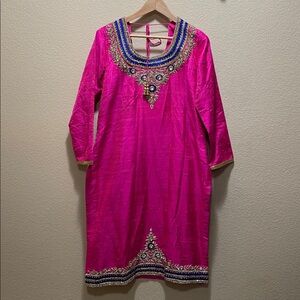 Pink Embellished Kurta